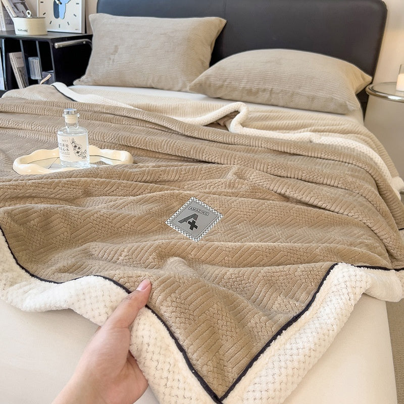 Maternal And Child Grade Knitted Blanket Milk Velvet Blanket Coral Fleece Air-conditioning Blanket