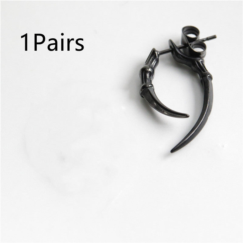 Personality Vintage Titanium Steel Casting Claw Stud Earrings
