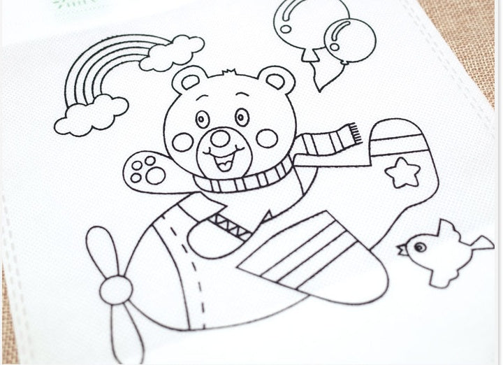Non-woven Children's Hand-painting And Coloring Graffiti Bag