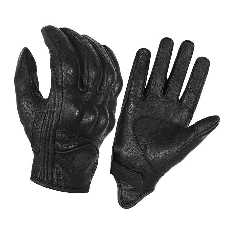 Motorcycle Riding Leather Anti-drop Gloves With Touch Screen And Breathable