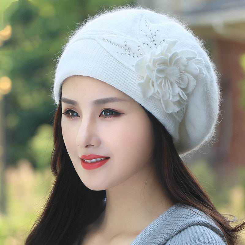 Ladies Plus Fleece Warm Earmuff Beret Hat