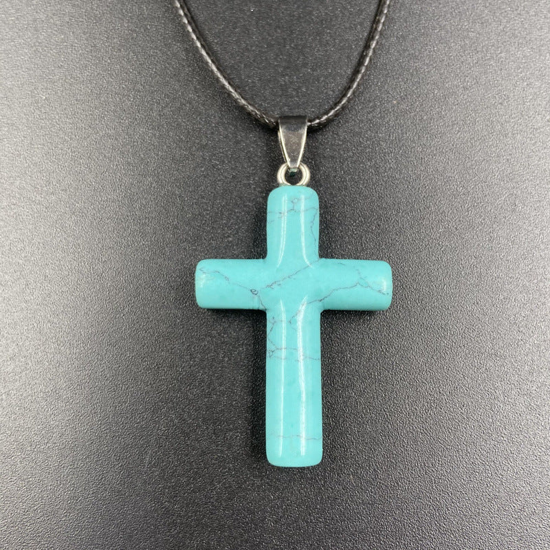 Natural Stone Powder Crystal Agate Semi-precious Stone Cross