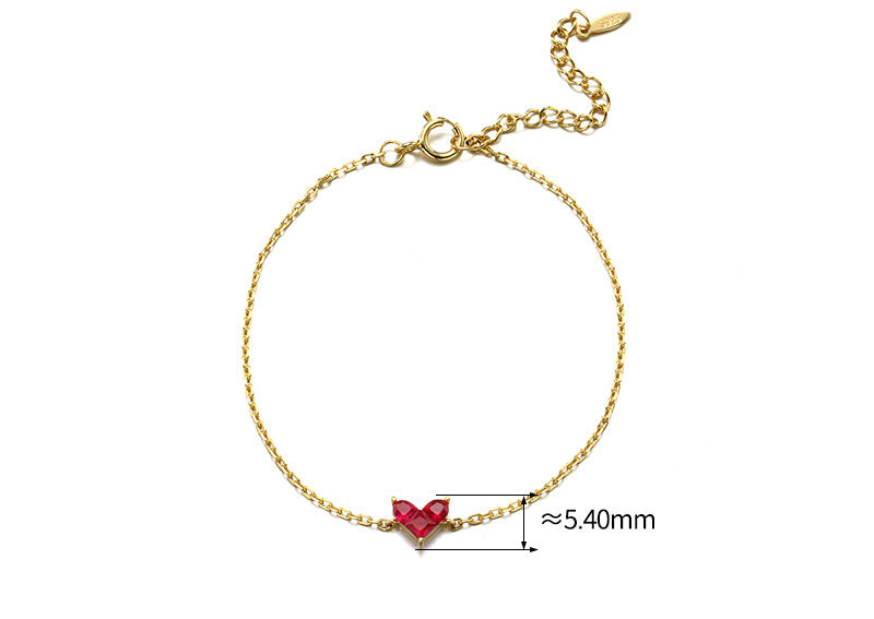 Women's Simple Light Jewelry Stitching Heart Zircon Bracelet