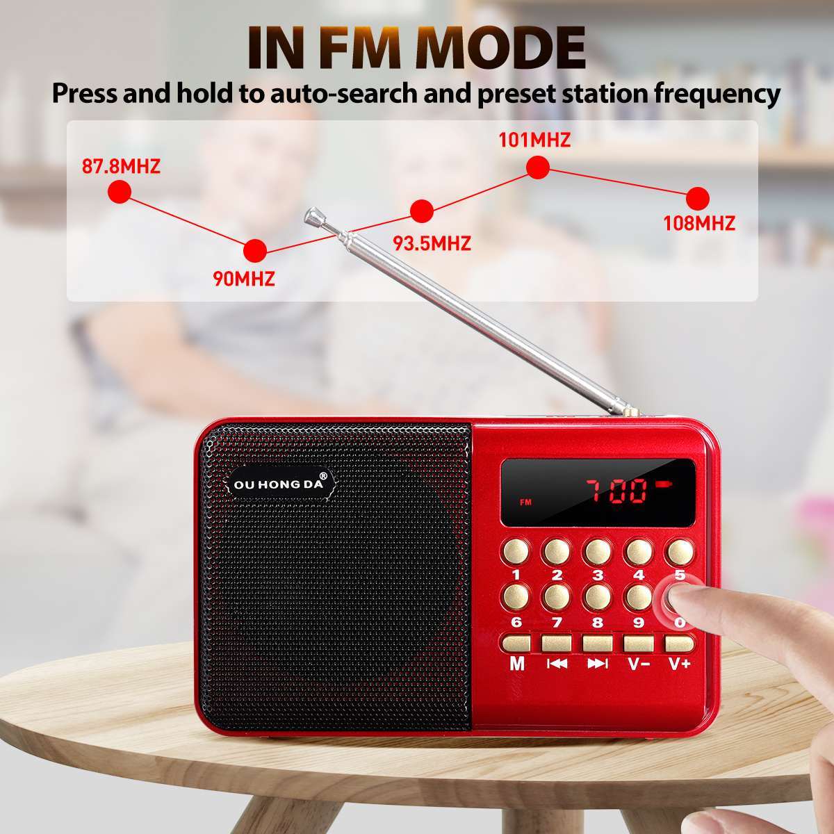 Elderly Mini Radio MP3 Card Multifunctional Portable