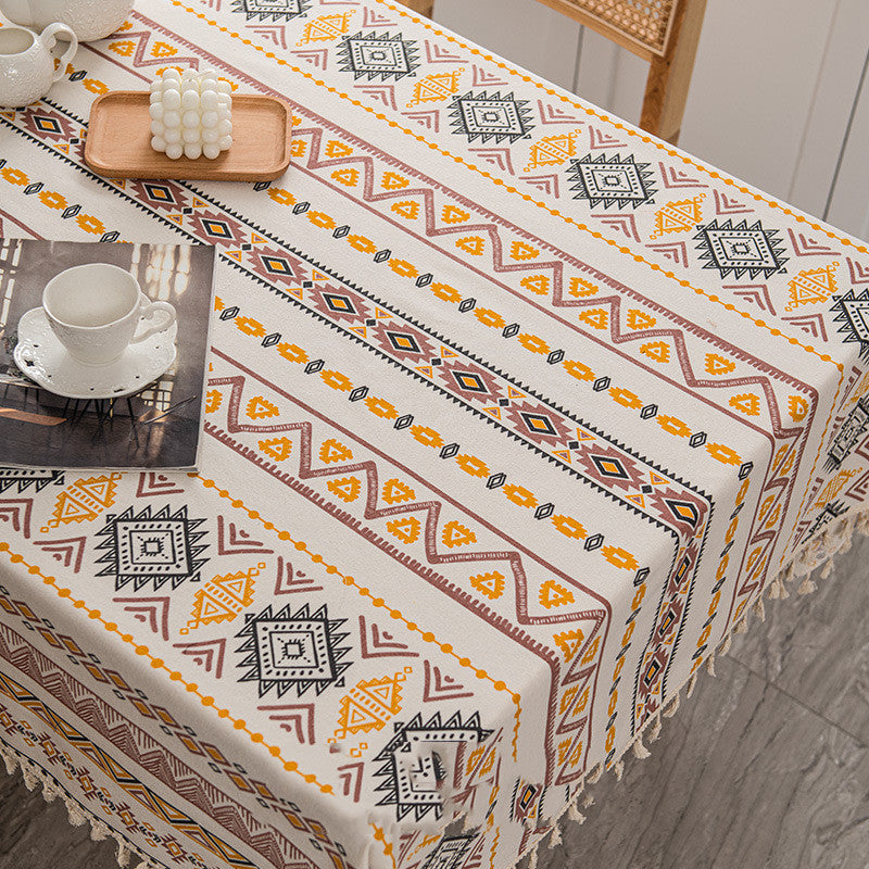 Cotton And Linen Disposable Fabric Rectangular Tablecloth