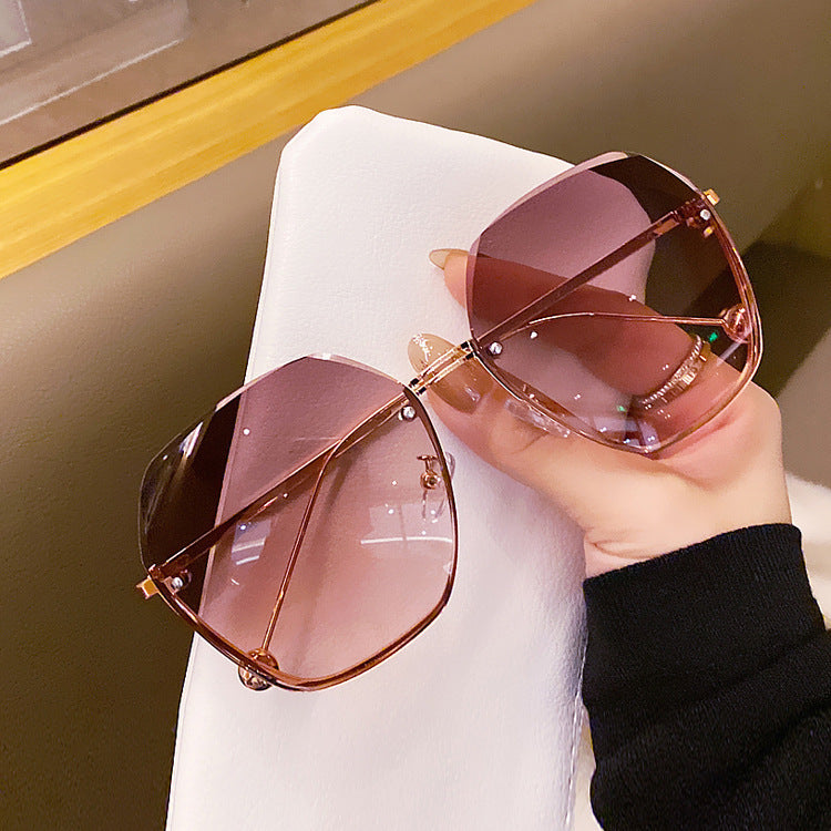 Women's Rimless Cutting Sunglasses
