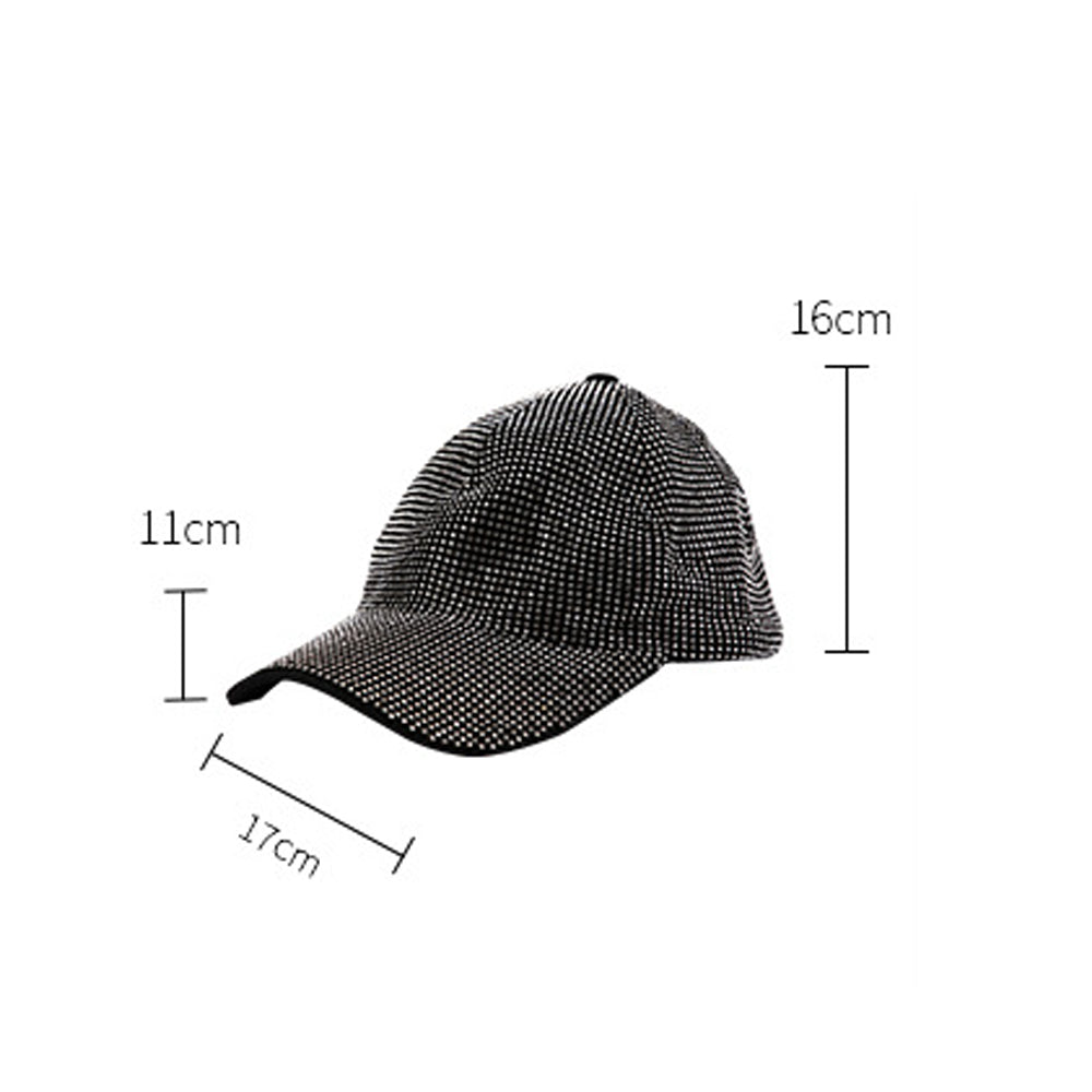 Full Diamond Full Diamond Rhinestone Baseball Hat Peaked Hat For Women Summer Wide Brim Korean Style Face-looking Small Big Head Circumference Trendy Net Red