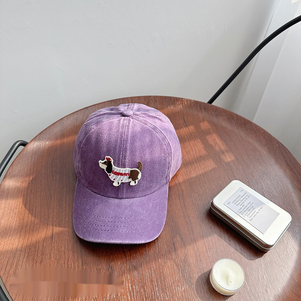 Washed Distressed Baseball Cap For Women