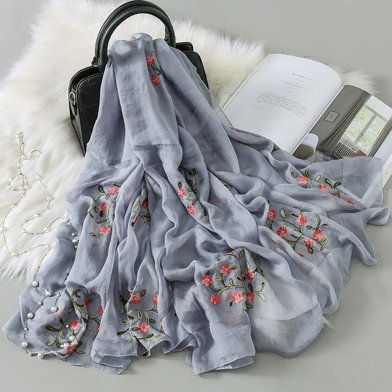 New Autumn And Winter Women's Long Embroidered Scarf