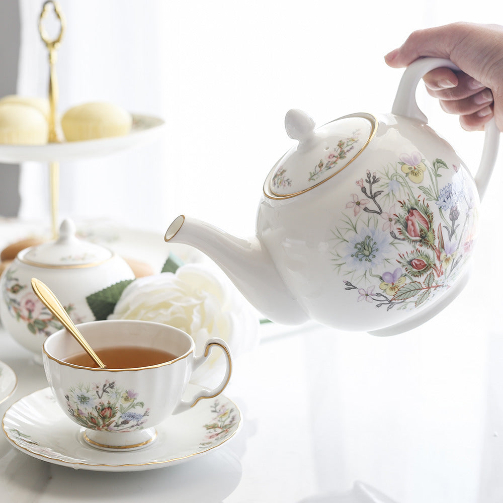 High-end British Afternoon   Set European-style Dessertdouble Fruit Platecoffee Cup Saucer Black Tea
