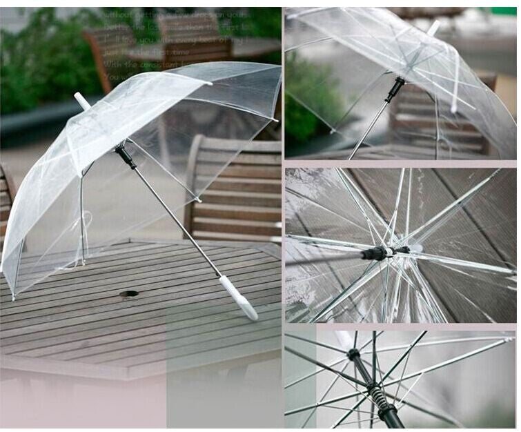 Color Transparent Umbrella Straight Pole Automatic
