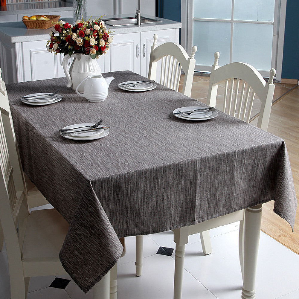 Simple Yarn-dyed Cotton Linen Tablecloth