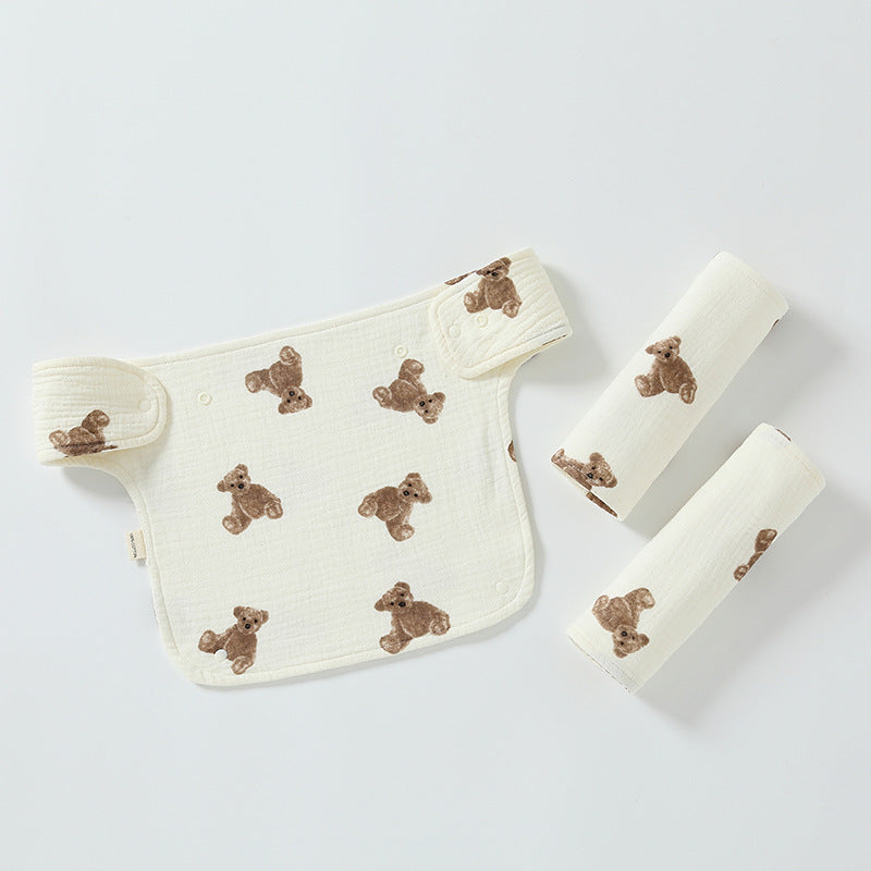 Double-shoulder Baby Waist Stool Drool Bib