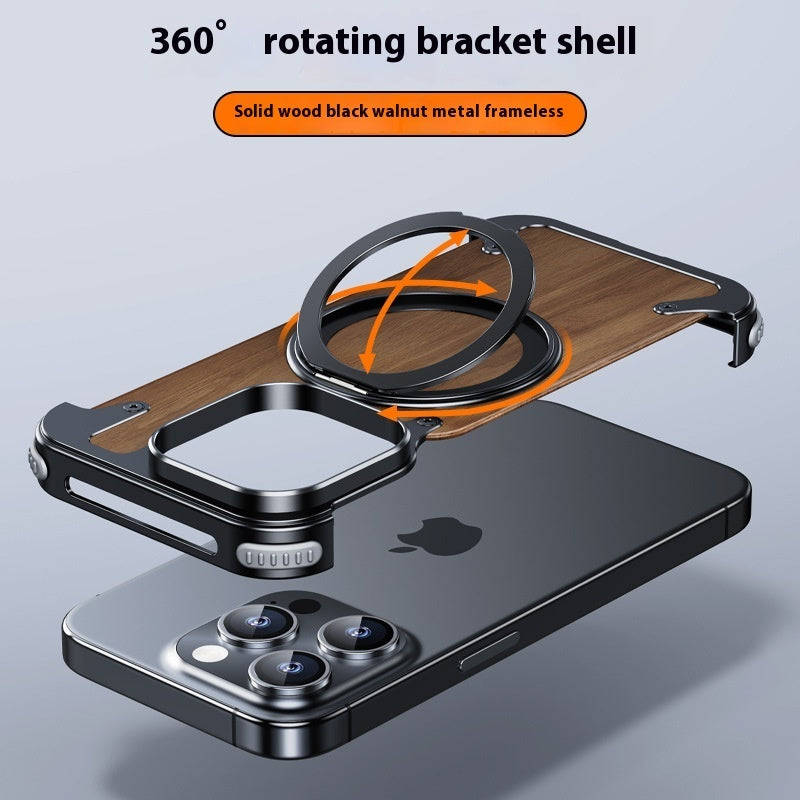 Phone Case Metal 360 Rotating Bracket Frameless Magnetic Suction