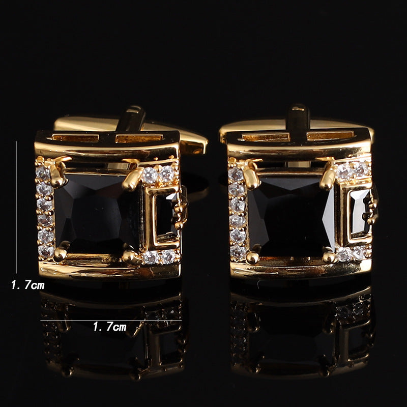 Tough Square Diamond Men's Cufflinks Light Luxury