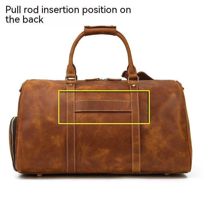 Sac de voyage rétro en cuir véritable de première couche pour hommes