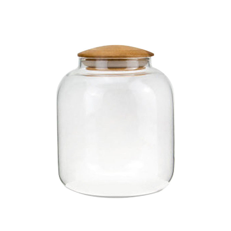 Cambered Bamboo Lid Tea Large Capacity Storage Cans