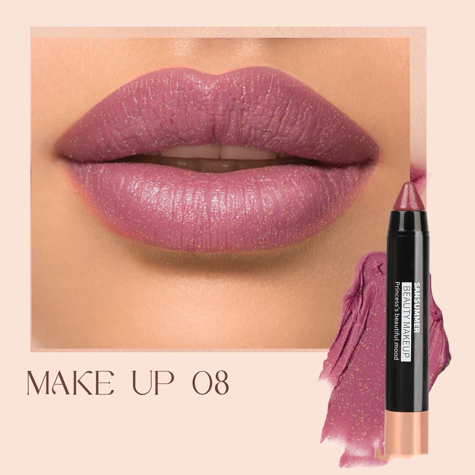 8-color Matte Universal Waterproof No Stain On Cup Lip Liner