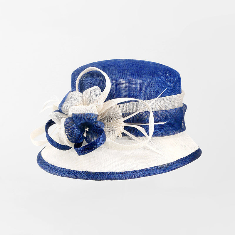 Fashionable Women's Elegant Flower Hemp Yarn Top Hat