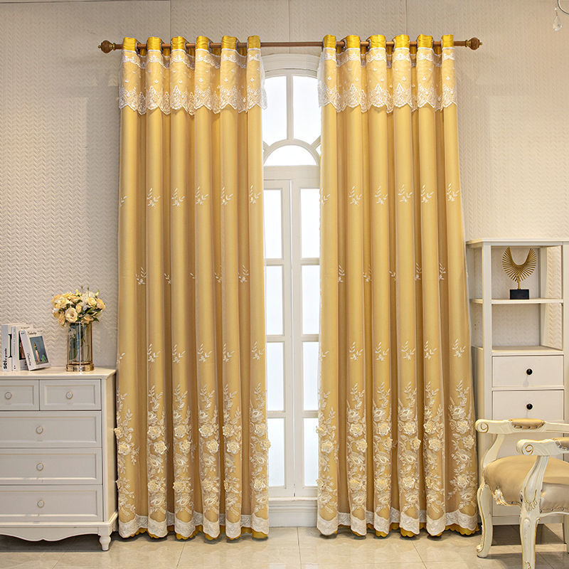 Curtain Yarn Integrated Bedroom Shading Household Double Open Finished Set