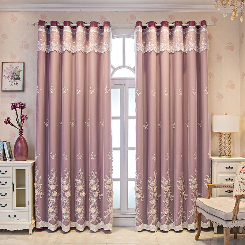 Curtain Yarn Integrated Bedroom Shading Household Double Open Finished Set