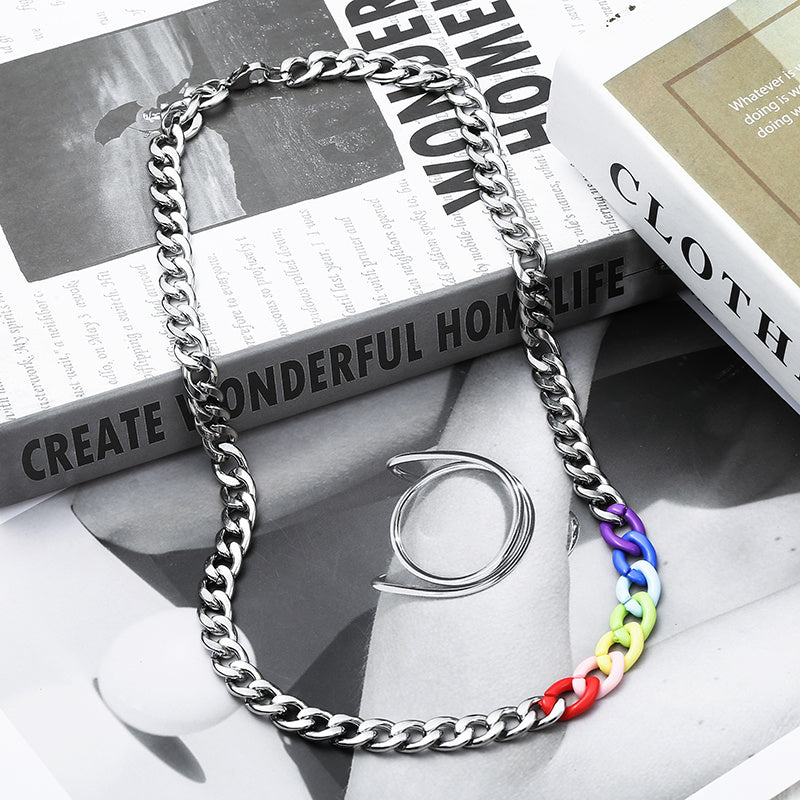 Men's Rainbow High-quality Titanium Steel Necklace