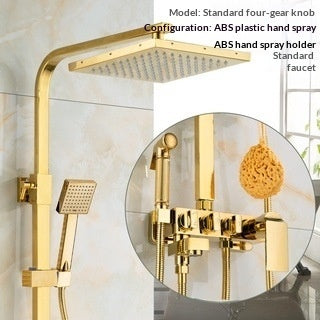 Wall-mounted Hot And Cold Shower Column With Rain Shower Head Set