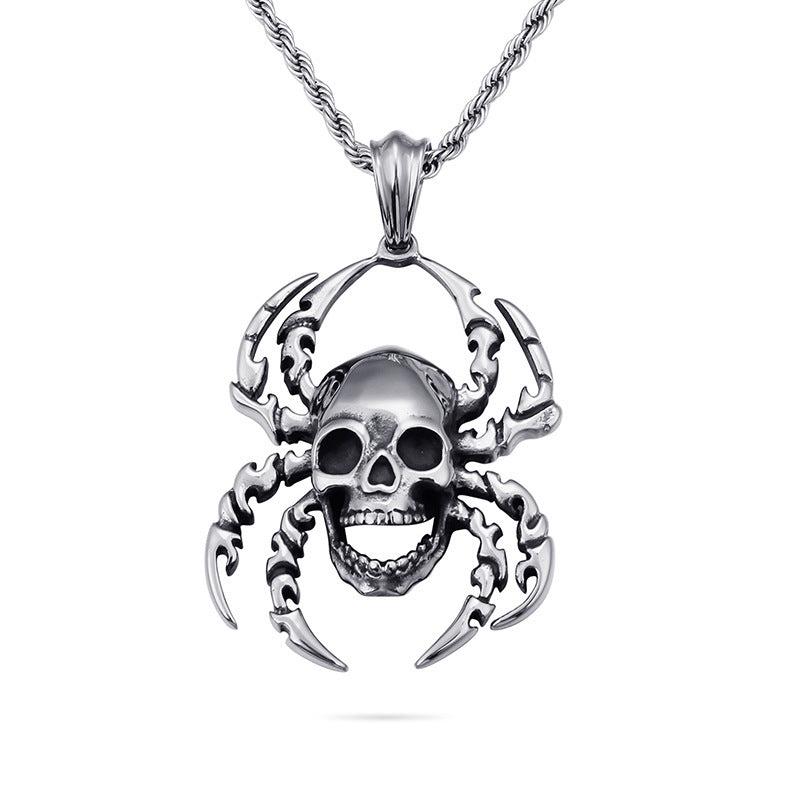Vintage Punk Titanium Steel Spider Pendant