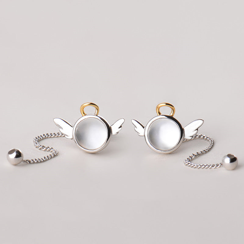 Sterling Silver Personalized Design Little Angel Earrings For Women