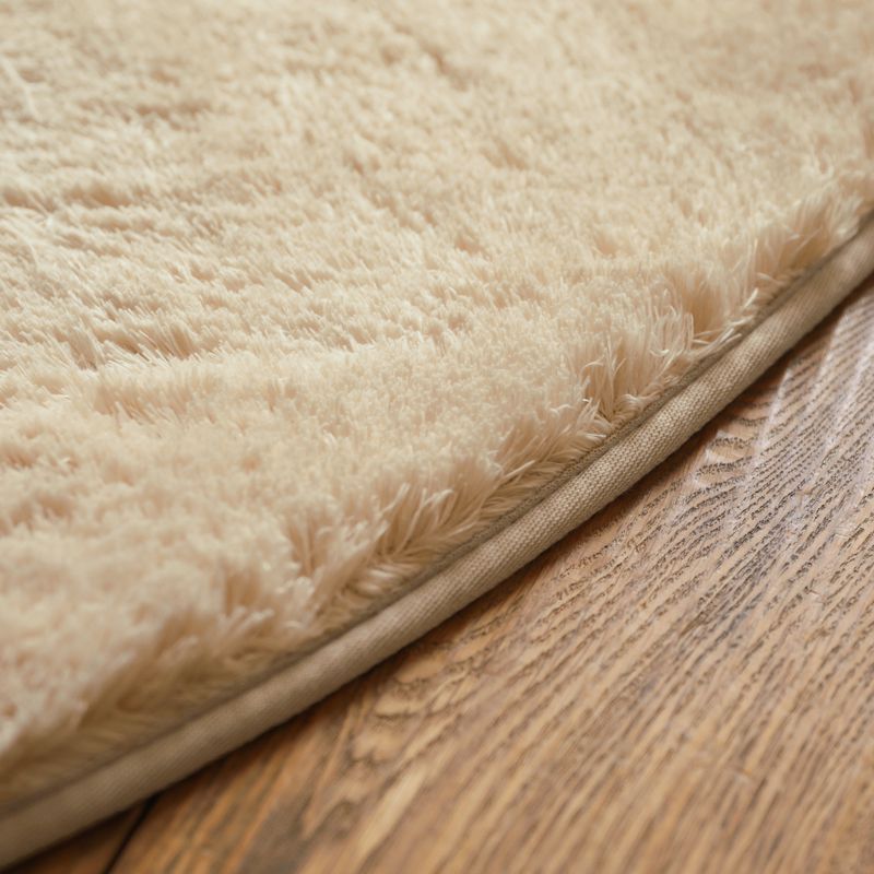 Solid Color Japanese Silk Wool Round Carpet Floor Mat