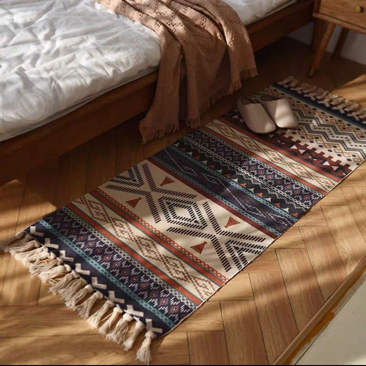 Vintage National Style Cotton Hemp Floor Mat