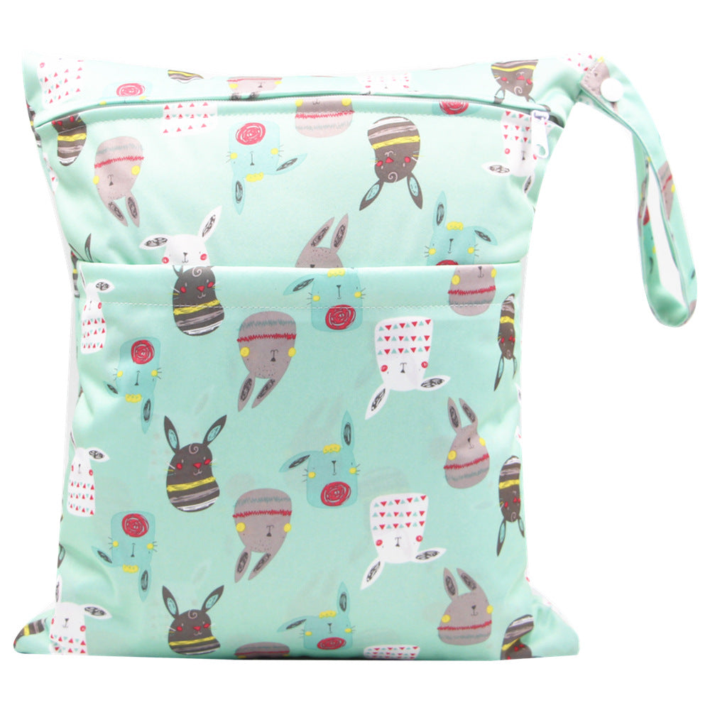 Diaper Bag 30 36cm Baby Double Zipper Printing Waterproof Diaper Bag