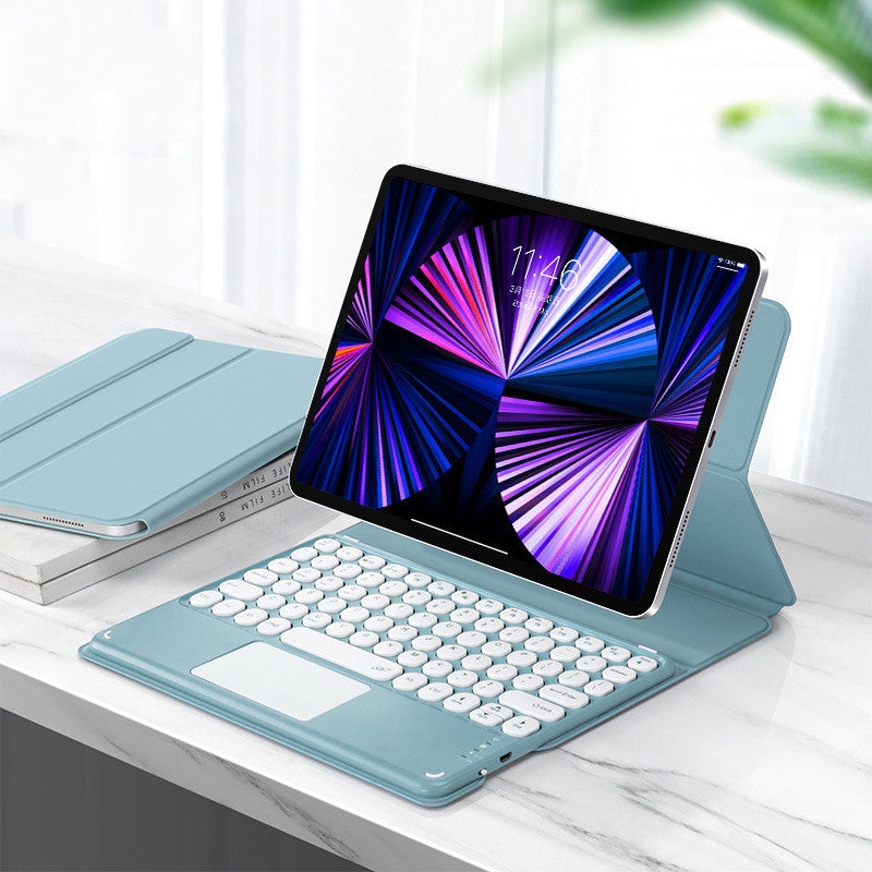 Étui clavier Bluetooth magnétique à double clip 10.9 avec clavier tactile Bluetooth