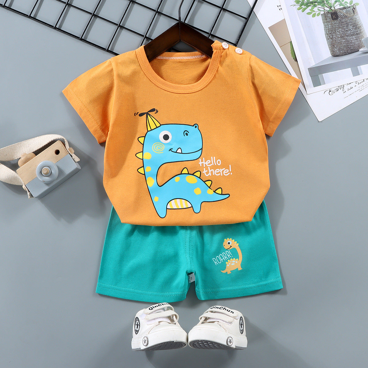 Boy's Summer Cotton Short Sleeve Suit
