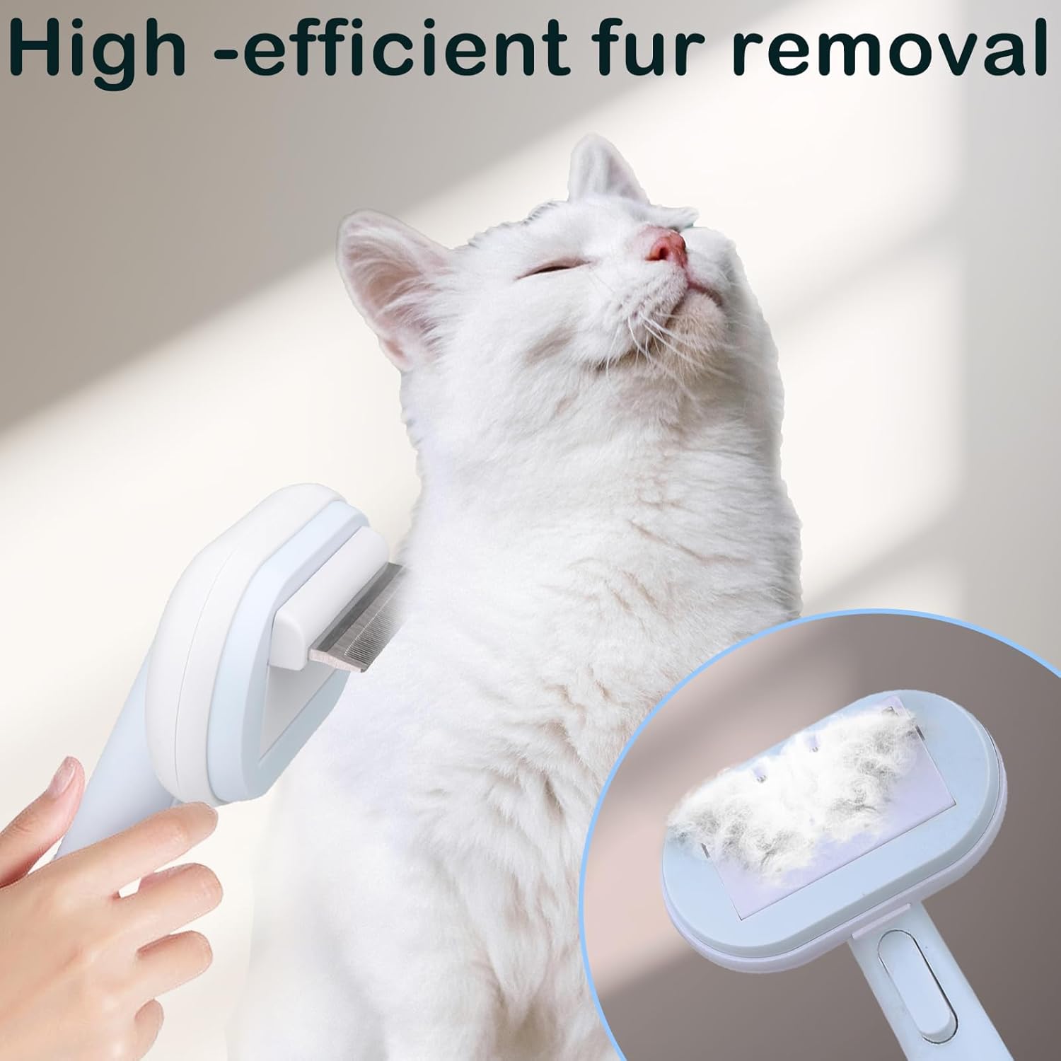Brosse pour chat et chien 5 en 1 Kit de toilettage pour animaux de compagnie Brosse autonettoyante pour démêler les poils et enlever le sous-poil Peigne autonettoyant pour chats d'intérieur Brosses à poils d'animaux domestiques Ensemble multifonctionnel