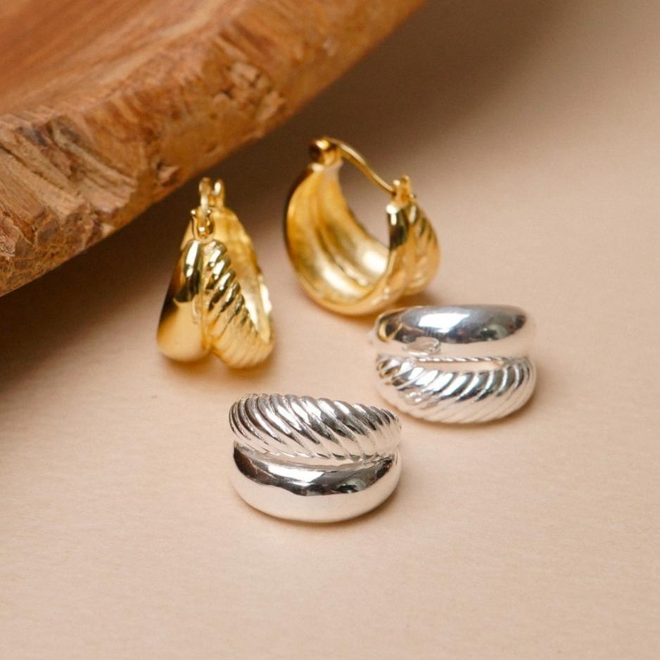 Simple Fashion 925 Sterling Silver Double Stud Earrings For Women