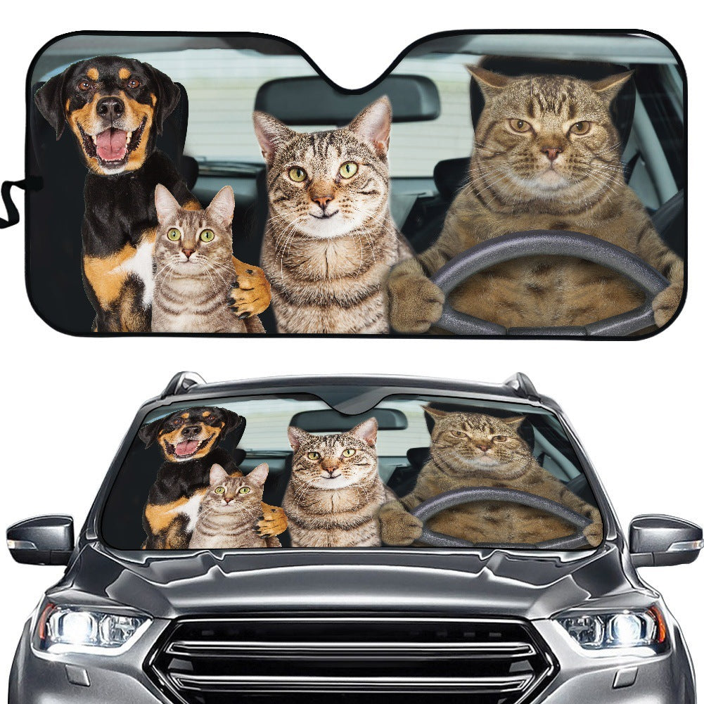 Car Sun Visor Front Windshield Sun Protection Heat Insulation Non-perforating Telescopic Curtain