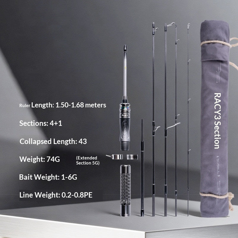 Ultra-short Portable Gun Straight Dual-purpose Lure Rod O-ring Ejection Teasing Fishing Rod For Mouth Fish