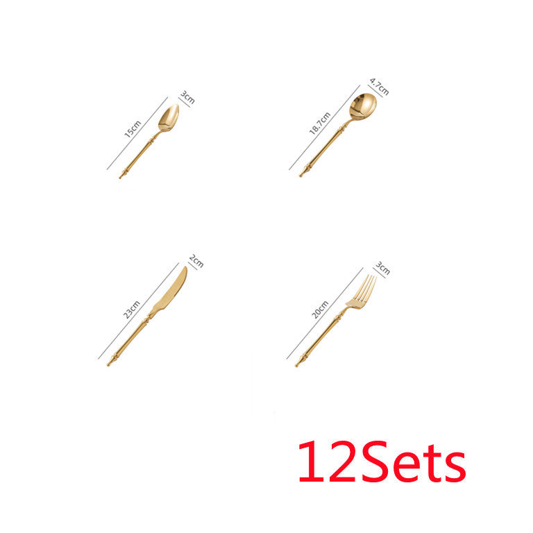 Steak Golden Knife Fork And Spoon Three-piece Set