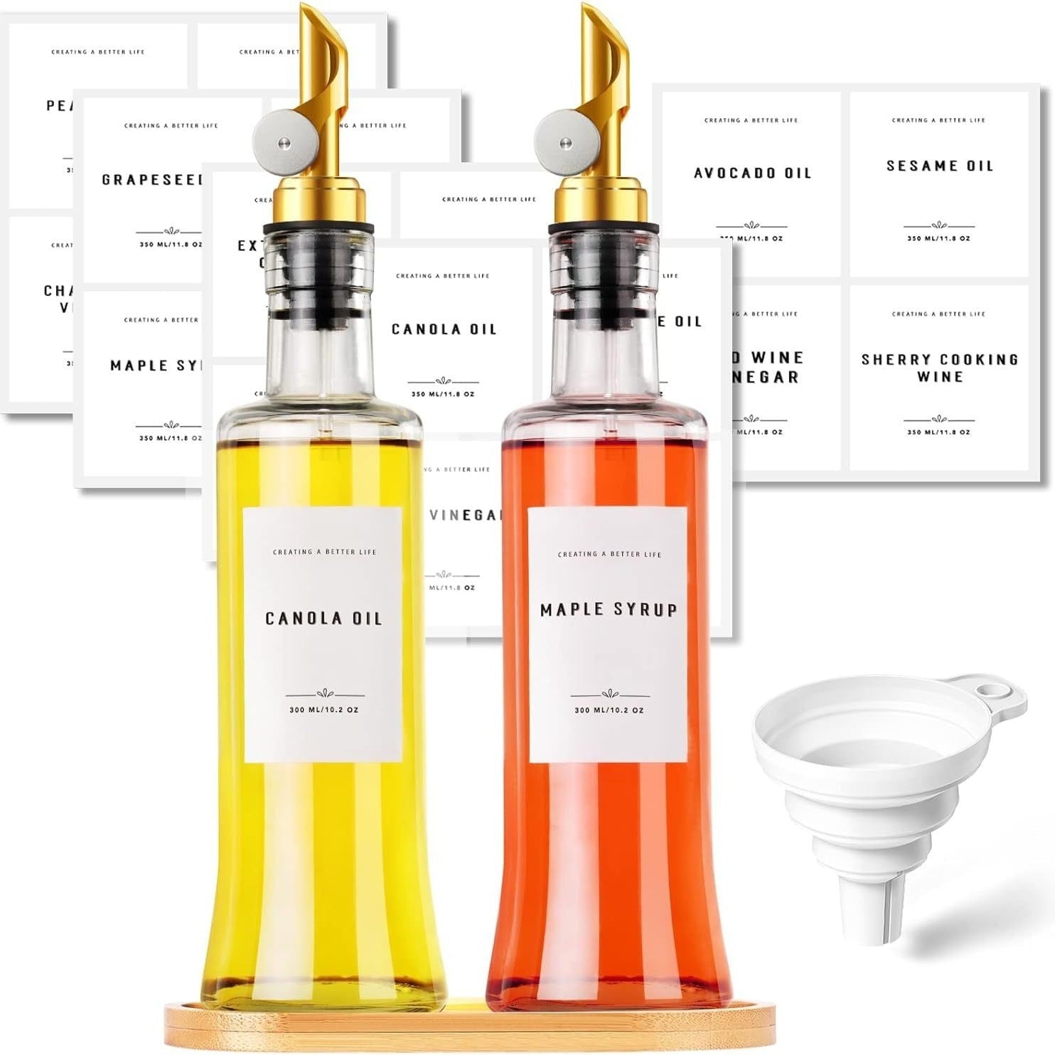 Glass Oil Bottle Non-hanging Olive Oil Pot Kitchen Food Grade Glass Oil Pot Set Box