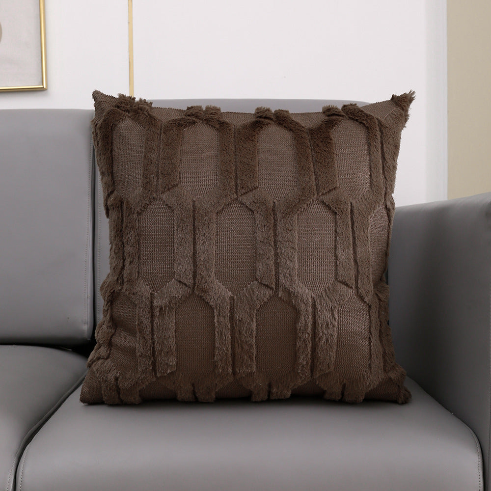 Classic Cover Plush Embroidered Lumbar Pillow Sofa Cushion Trend