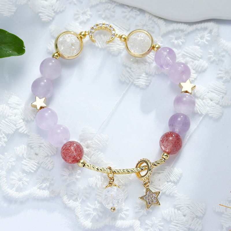 Bracelets en améthyste lavande pour femme