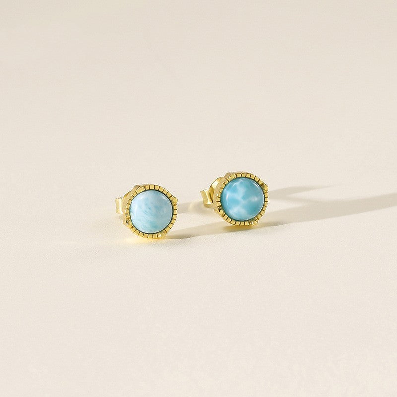 S925 Sterling Silver Stud Earrings For Women 18k Simple