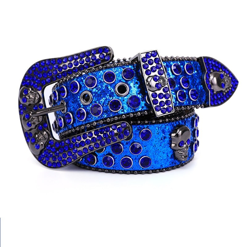 Ceinture strass crâne à la mode et populaire