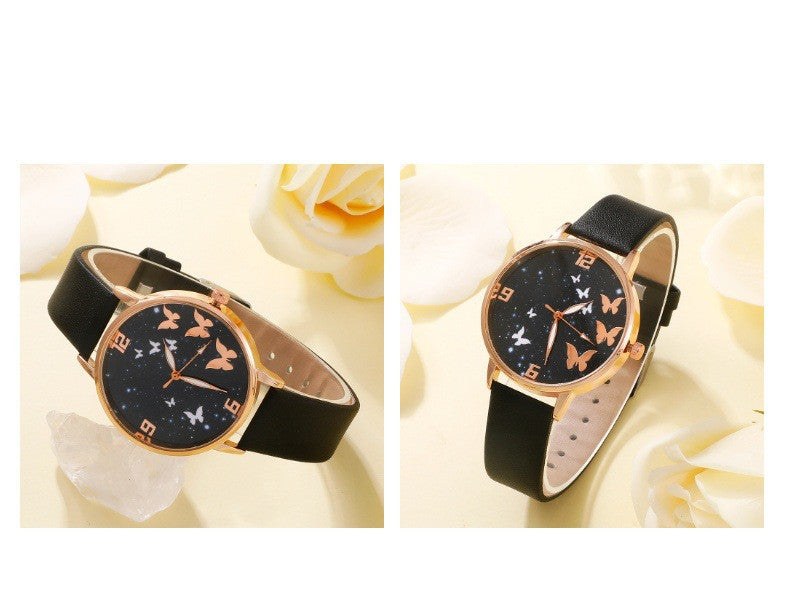 Ensemble de montres papillon tout-match décontracté pour femmes de style coréen