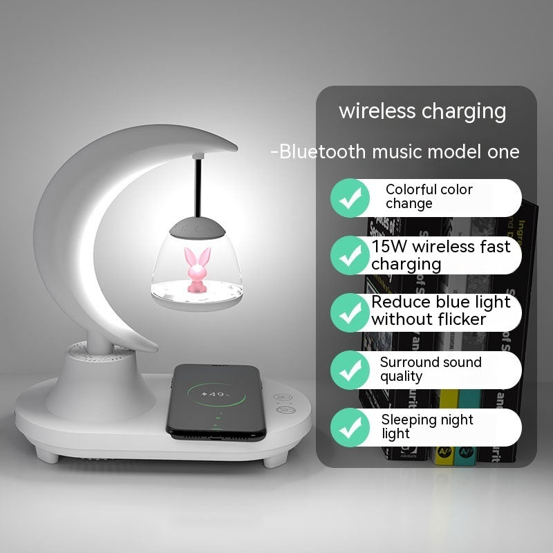 Bluetooth Speaker Bedside Seven-color Atmosphere Small Night Lamp Wireless Charging