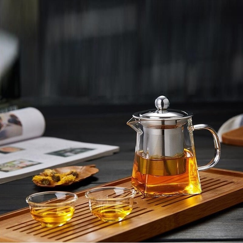 Full Set Of Glass Teapot With Strainer High-temperature Glass Teapot