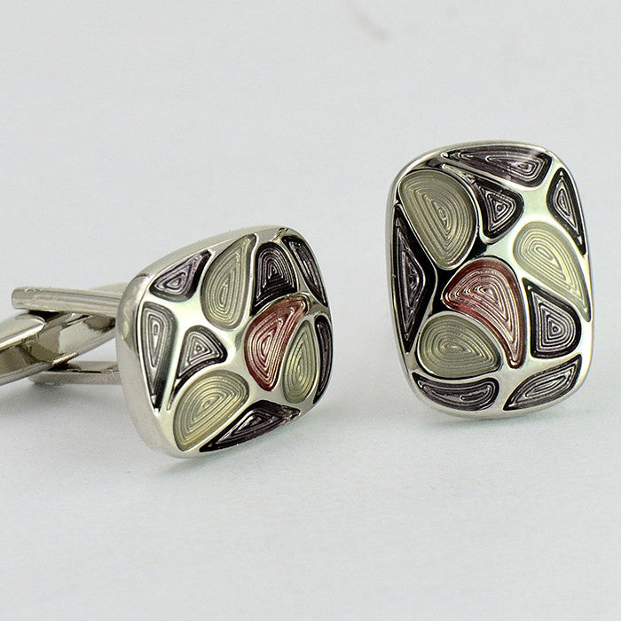 Bohemian Enamel Cufflinks Shirt Buttons