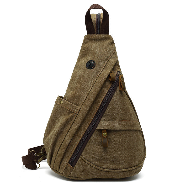 Sac de Poitrine en Toile pour Homme Grande Capacité Loisirs