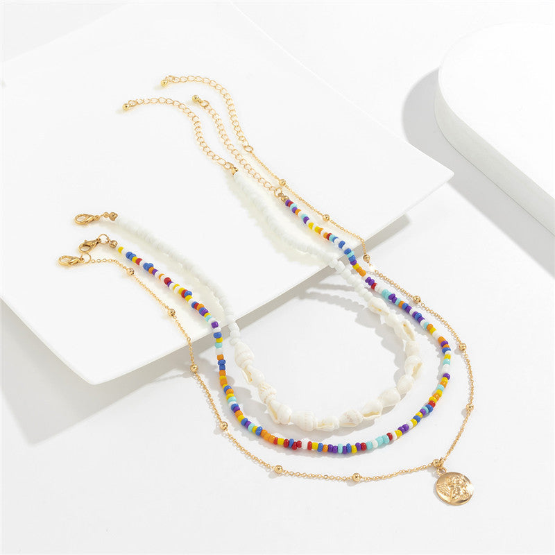 Beach Holiday Shell Beaded Necklace Bohemia